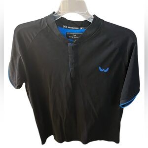 Nick Danger Black Polo Shirt with Blue Accents